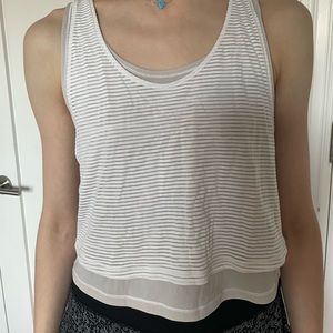 Lululemon grey/white tank top